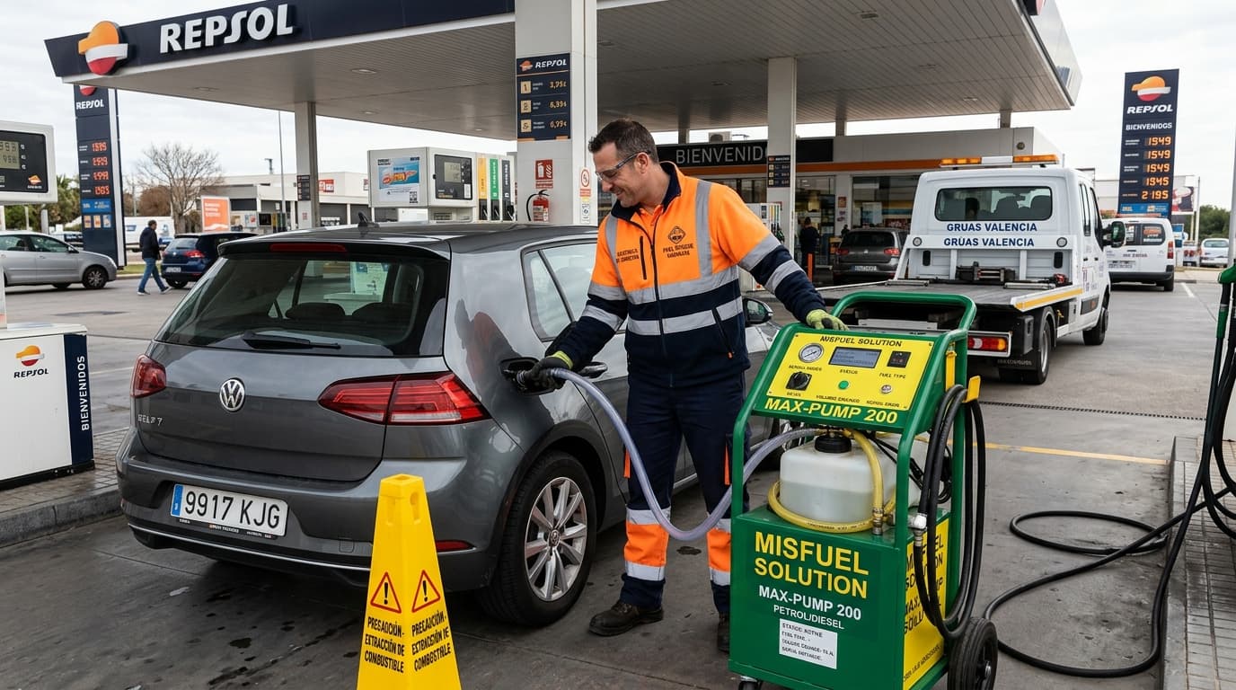 Vaciado y limpieza de depósito de combustible in situ en Valencia